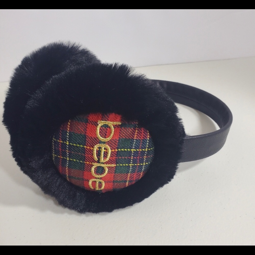 NWT Bebe Earmuffs - Red and Green Plaid